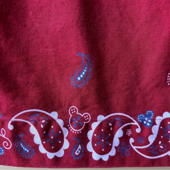 Vintage 90s Disney Store Mickey Mouse Paisley Cotton Shift Dress Red Size Medium - Picture 3 of 12